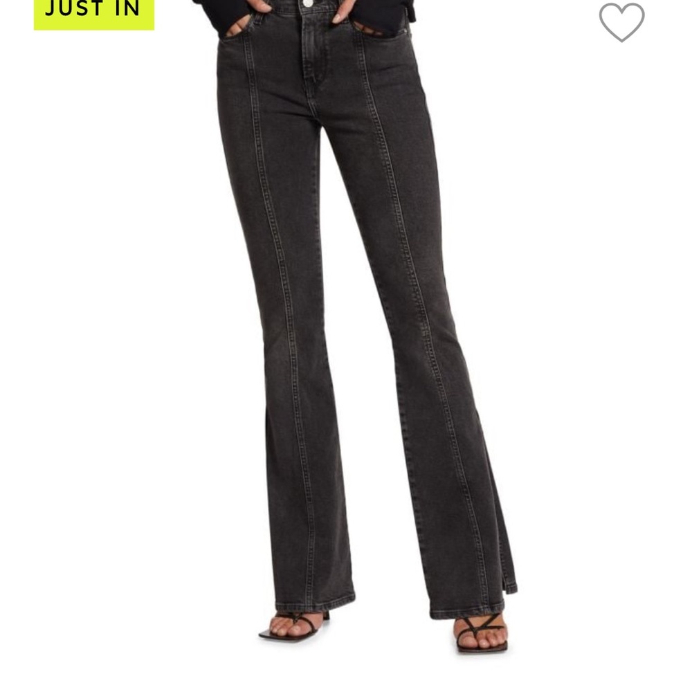 Frame Le High Flared Slit Women's Black Jeans 26